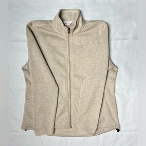 Orvis Trout Bum Women's tan brown  fleece coat zip up jacket size L Large